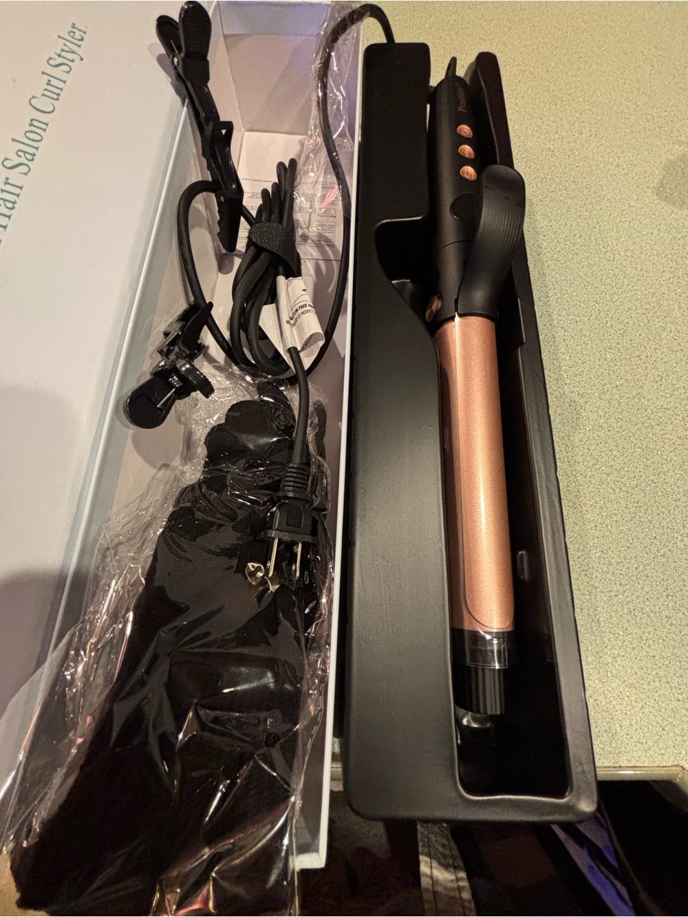 PRASTINY 1/1/2 inRose Gold Curling Iron with Timer,auto shut-off temp control!